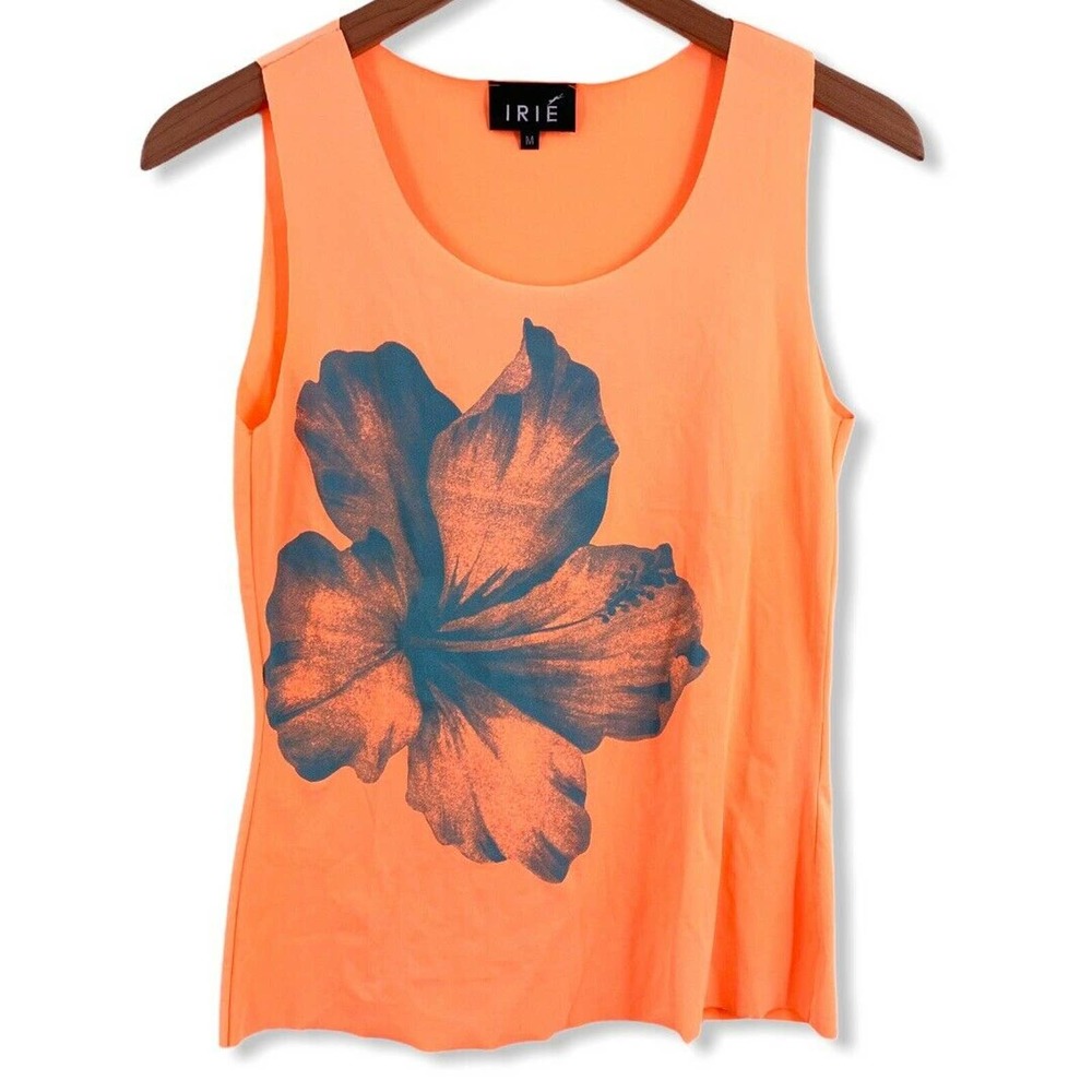 Irie Bright Orange Floral Athletic Tank